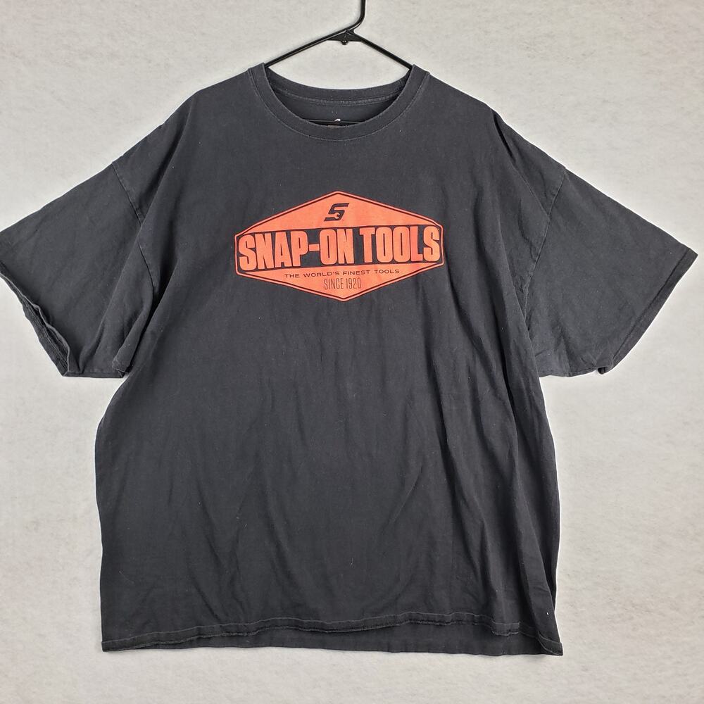 Snap On Tools Mens 3XL Orange Logo Black Graphic Tee Shirt Mechanic 100% Cotton‎